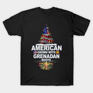 Christmas Tree  American Grown With Grenadan Roots - Gift for Grenadan From Grenada T-Shirt